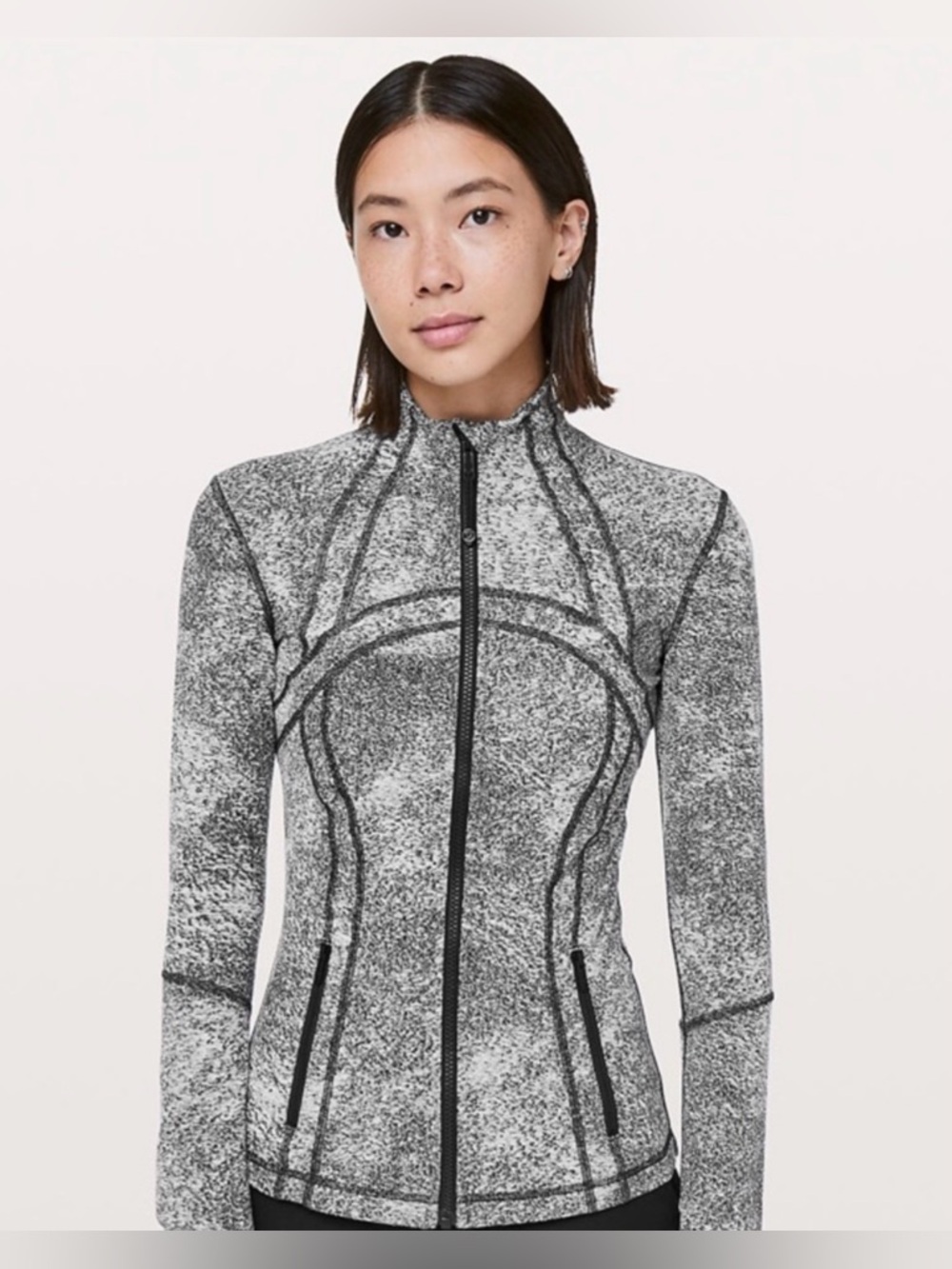 Lululemon Define Jacket Spray Jacquard White Black 6